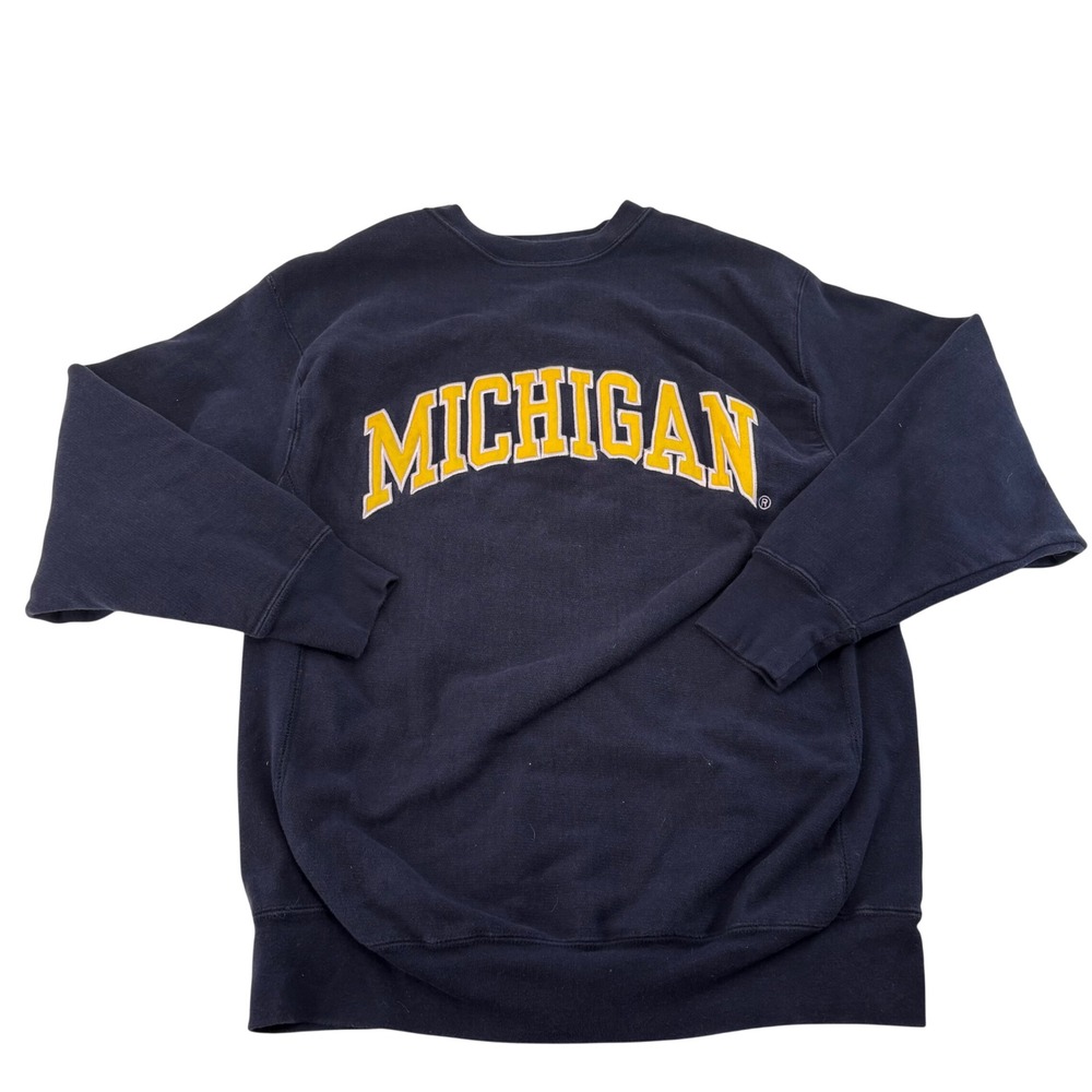 Steve & Barry's Michigan Wolverines Navy Blue Crewneck Sweatshirt Mens Medium
